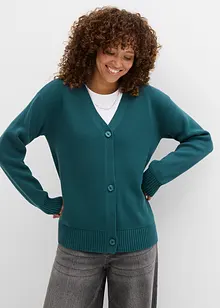 Cardigan i formstabil ribbestrikk, bonprix