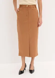 Blyantskjørt i imitert semsket skinn, bonprix