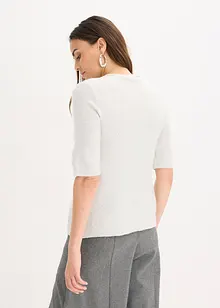 Genser med halvlange ermer, paljetter og glansgarn, bonprix