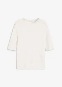 Genser med halvlange ermer, paljetter og glansgarn, bonprix