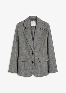 Blazer med fiskebeinsmønster og ullandel, bonprix