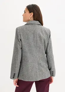 Blazer med fiskebeinsmønster og ullandel, bonprix