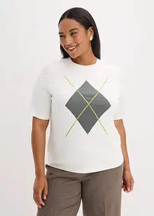 Kortermet topp med paljetter og print, bonprix