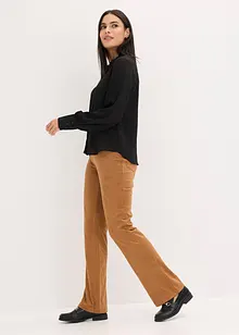 Chiffonbluse med rysjer, bonprix