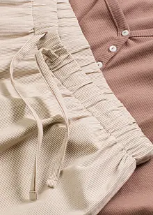 Loungewear-ribbetopp og vevd bukse, bonprix