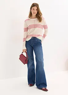 Genser i ledig strikk med ull- og alpakkaandel, bonprix