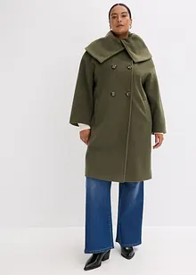 Kåpe i ullstil med vid krage, bonprix