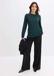 Langermet topp med rosetrykk, bonprix