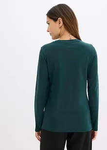 Langermet topp med rosetrykk, bonprix