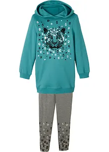 Sweatshirt og leggings i økologisk bomullsmiks (sett i 2 deler), bonprix