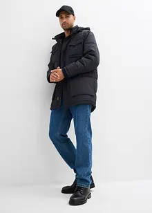 Vattert parkas med påsatte lommer og avtagbar hette, bonprix