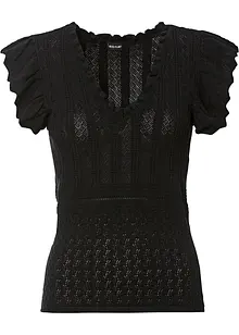 Strikket topp med hullmønster, bonprix