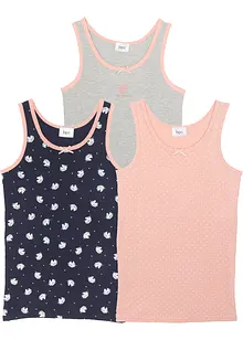 Singlet med myk, økologisk bomull (3-pack), bonprix