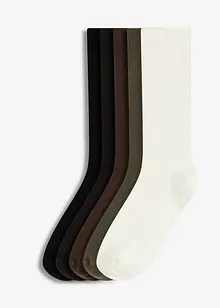 Sokker med ribbestruktur og økologisk bomull (5-pack), bonprix