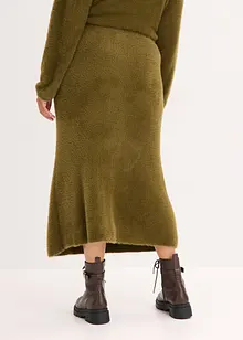 Strikket skjørt i fluffy fjærgarn, bonprix