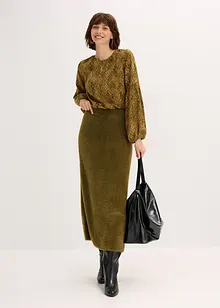 Strikket skjørt i fluffy fjærgarn, bonprix