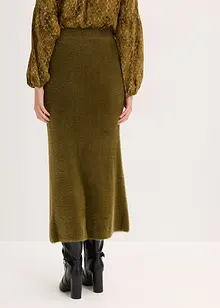 Strikket skjørt i fluffy fjærgarn, bonprix