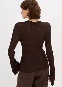 Halvtransparent, strikket topp, bonprix