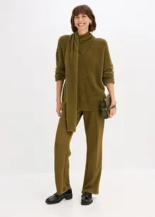 Oversized genser med skjerf, bonprix