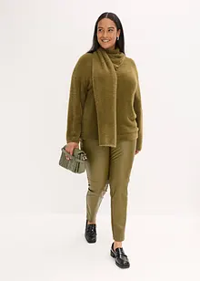 Oversized genser med skjerf, bonprix