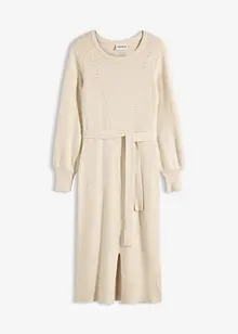 Ribbestrikket kjole i lett viskosemiks, bonprix