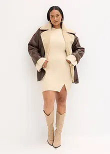 Kort strikkekjole med ullandel, bonprix