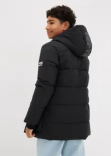 Vattert parkas med hette og sporty detaljer, bonprix