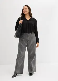 Wide Leg Jeans High Waist med destroyed-effekter, bonprix