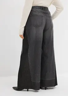 Wide Leg-Jeans High Waist med innfelling, bonprix