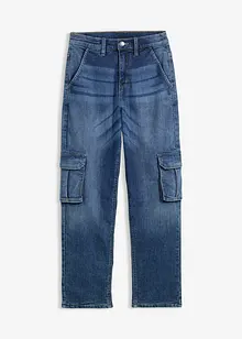 Loose Fit termo cargo-jeans med jerseyfôr, Straight, bonprix