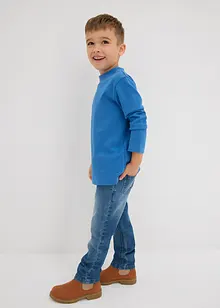 Langermet topp med ståkrage i 100% økologisk bomull (2-pack), bonprix