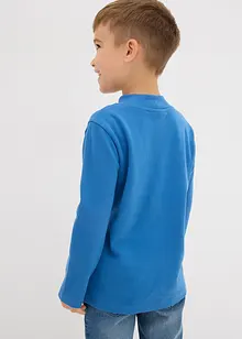 Langermet topp med ståkrage i 100% økologisk bomull (2-pack), bonprix