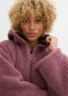 Teddy-fleecejakke i A-fasong med splitter i siden, bonprix