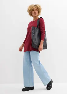 Langermet topp i bomull-/viskosemiks, bonprix