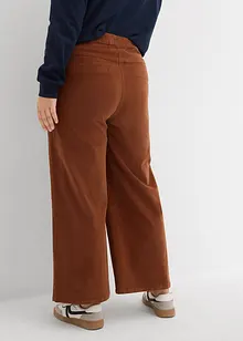 Kordfløyelsbukse med komfortlinning, High Waist, bonprix