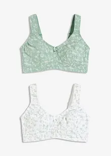BH uten bøyle med økologisk bomull (2-pack), bonprix
