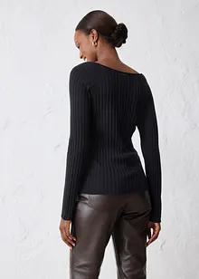 Finstrikket genser i merinoull, bonprix