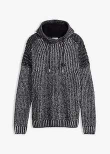 Genser med hette og biker-detaljer, bonprix