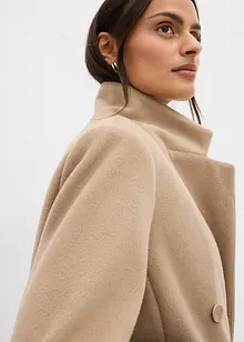 Dobbeltspent kåpe med ull-look, bonprix