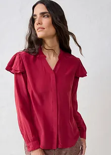 Bluse med silkeandel, bonprix