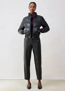 Vattert skinnjakke i lammenappa, bonprix