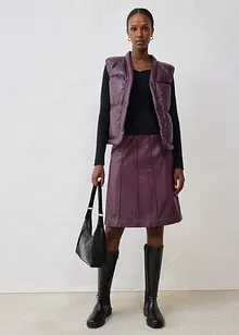 Vattert skinnvest i lammenappa, bonprix