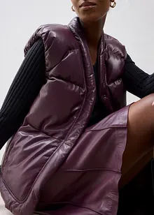 Vattert skinnvest i lammenappa, bonprix