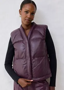 Vattert skinnvest i lammenappa, bonprix