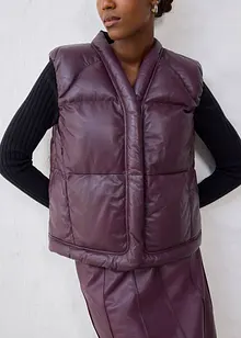 Vattert skinnvest i lammenappa, bonprix