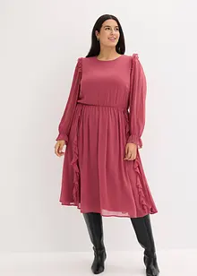 Chiffonkjole med volanger, bonprix