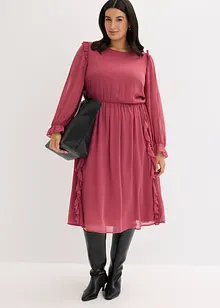 Chiffonkjole med volanger, bonprix