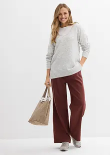 Oversized, lang genser med sidesplitter, bonprix