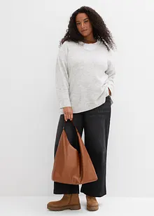 Oversized, lang genser med sidesplitter, bonprix