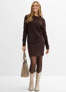 Kabelstrikket skjørt, bonprix